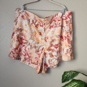 Abercrombie & Fitch Orange Red Floral Pull On Lounge Shorts Plus Size NWT XXL
